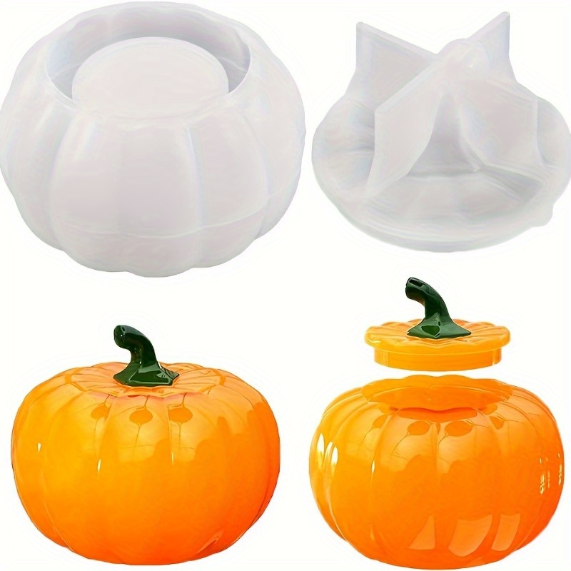 Candle Making Design - 2pcs Pumpkin Jar Silicone Molds Halloween