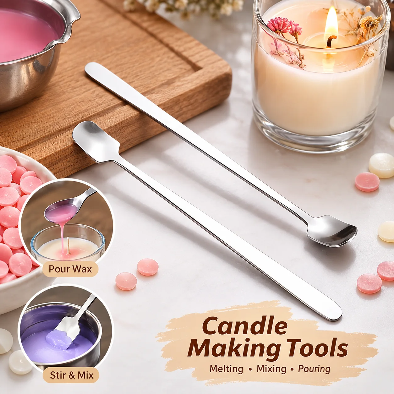 1/2PCS Stainless Steel Candle  - đánh giá và giá Candle Making Workshop