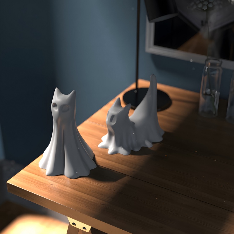 Ghost Cat Halloween Desktop Or - đánh giá và giá Candle Making Design