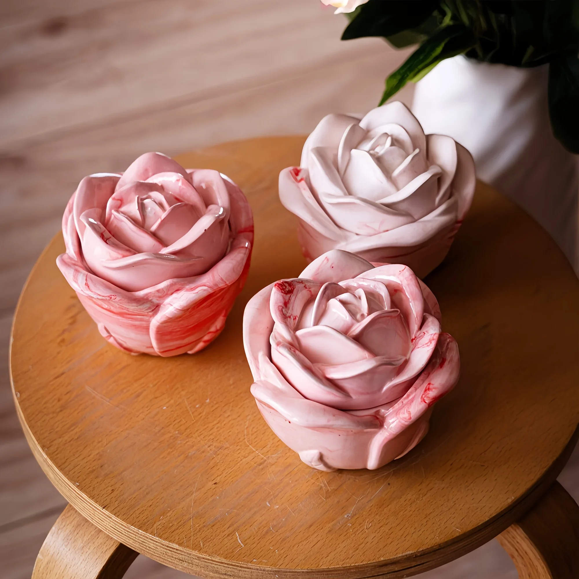 2-Piece Set Rose Shaped Silico - đánh giá và giá Candle Making Design