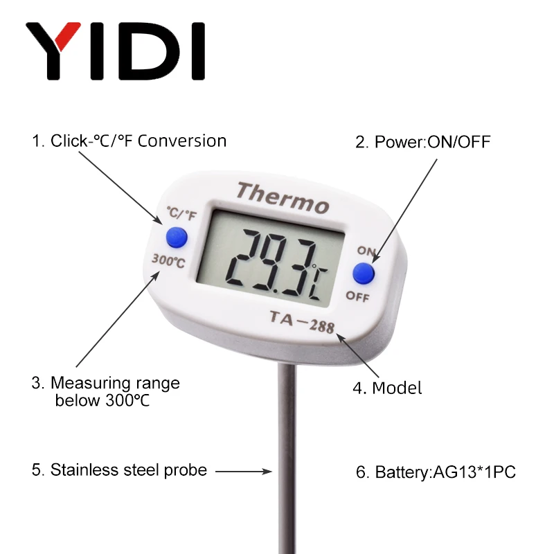 TA288 LCD Nhiệt Kế Thực Phẩm K - đánh giá và giá Candle Making Thermometer